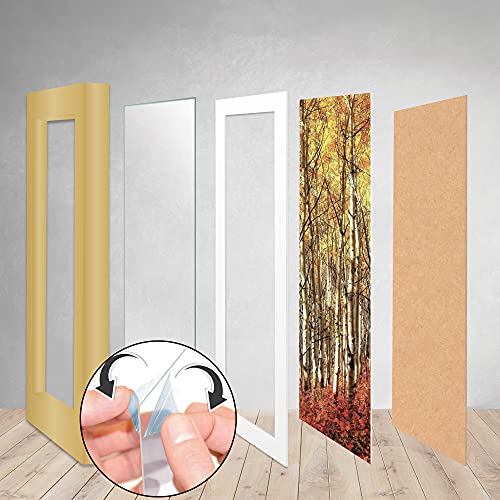 bomoe Juego de Marcos de Fotos múltiples para la Pared Collage Passion - 18 Piezas - con paspartú - Dorado - 6X 10,5x15cm / 4X 13x18cm / 4X 18x24cm / 4X 20x30cm