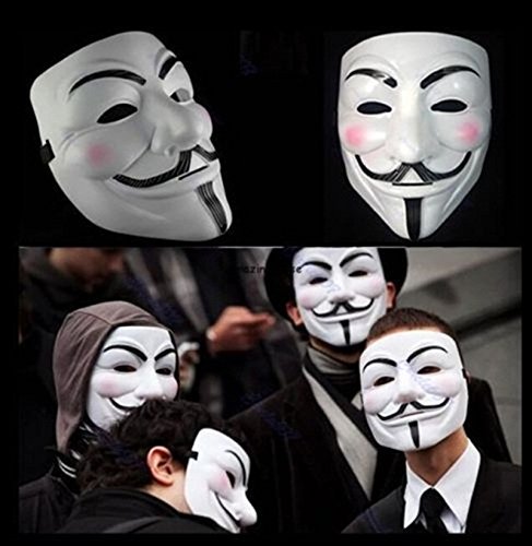 Boolavard 2015 Nuovo V per Vendetta maschera con Eyeliner narice Anonymous Guy Fawkes Costume operato per adulti Accessori Halloween mascherare Ltd
