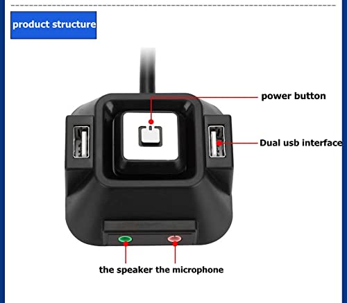 Botón de Encendido de la PC de Escritorio, Caja de la computadora de Escritorio con Puertos USB 2.0 Dobles de conmutación, Botón de restablecimiento de energía con Interfaz de Audio y de micrófono