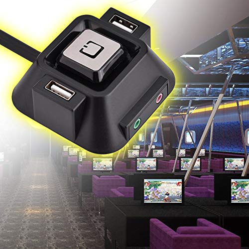 Botón de Encendido de la PC de Escritorio, Caja de la computadora de Escritorio con Puertos USB 2.0 Dobles de conmutación, Botón de restablecimiento de energía con Interfaz de Audio y de micrófono