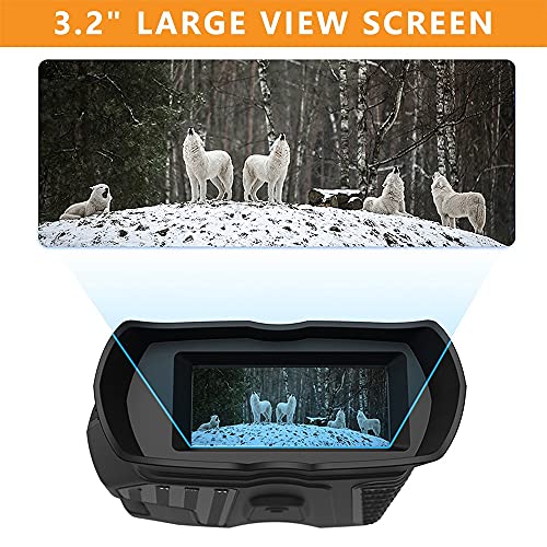 Braveking1 Prismáticos de Visión Nocturna, 8X Digital Zoom HD Infrarrojo Caza Binoculares con 4000mAh Batería Incorporada, Tomar Fotos/Videopara la Seguridad del de Caza de Adultos, 32GB Tarjeta