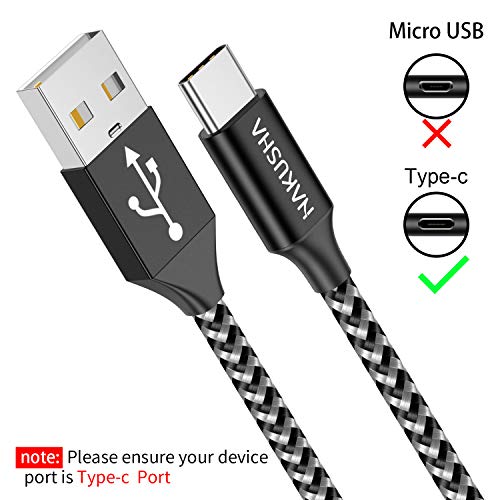 Cable USB Tipo C, 1M Cargador Tipo C Carga Rápida y Sincronización Cable USB C para Galaxy S20/S10/S9/S8/M51/M31/M21/Note 10/Note 9, Huawei P40/P30/P20, Redmi Note 9 Pro/9/8