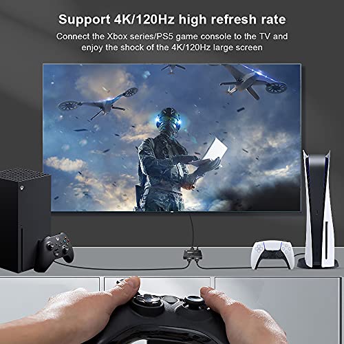 CABLEDECONN HDMI 2.1 Ultra HD 8K High Speed 48Gbps Directional Switch Only 2in 1out 8K@60Hz 4K@120Hz Splitter Converter Compatible with Xbox PS5 Projectors Monitors