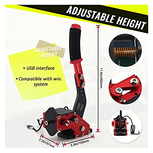 CAIBING S.handbrake Sistema de Frenos Fit Fit for Logitech G29 / G27 / G25 PC Rally Juegos de Carreras 64bit Hall Sensor USB SIM RS-HB019 Carro (Color : Black)