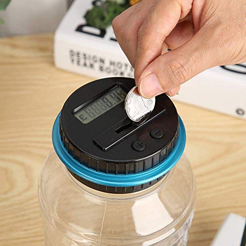Caja de dinero personalizada 1.8L Contador de monedas digitales Lcd Contando la caja de almacenamiento de monedas de caja electrónica de monedas de monedas for USD EURO GBP Guardar dinero caja de mone