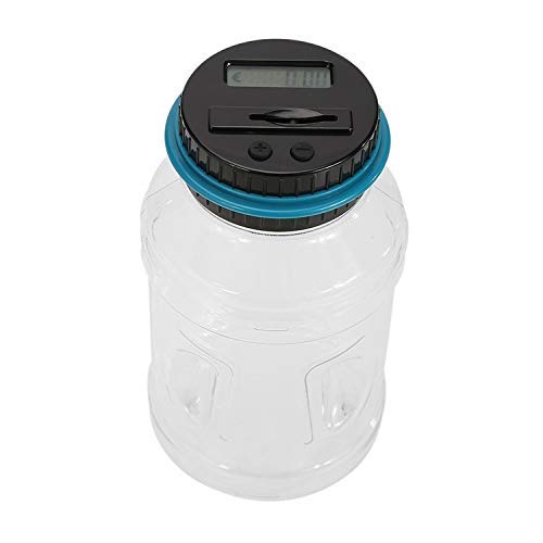 Caja de dinero personalizada 1.8L Contador de monedas digitales Lcd Contando la caja de almacenamiento de monedas de caja electrónica de monedas de monedas for USD EURO GBP Guardar dinero caja de mone