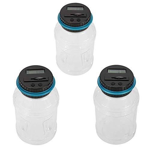 Caja de dinero personalizada 1.8L Contador de monedas digitales Lcd Contando la caja de almacenamiento de monedas de caja electrónica de monedas de monedas for USD EURO GBP Guardar dinero caja de mone