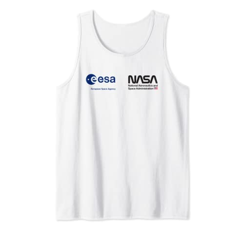 Camisa de la NASA de la ESA, camisa de la NASA, logotipo del pecho de la cooperación de la Agencia Espacial de la UE y los Estados Camiseta sin Mangas