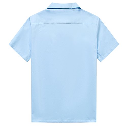 Candow Look Camisa casual para hombre contrast color blue&white