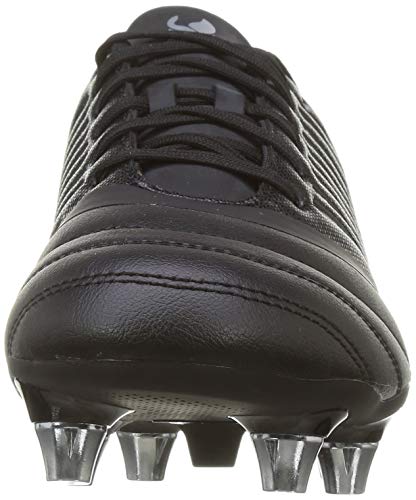 Canterbury Stampede 3.0 Soft Ground, Zapatillas para Rugby Hombre, Negro/Gris Oscuro/Plata Claro, 41.5 EU