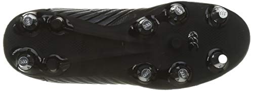 Canterbury Stampede 3.0 Soft Ground, Zapatillas para Rugby Hombre, Negro/Gris Oscuro/Plata Claro, 41.5 EU