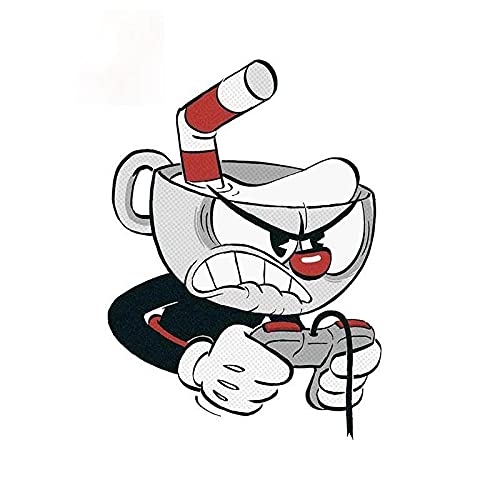 Car Sticker Personalidad Cuphead Vinyl Car Coche Pegatinas Impermeable A Prueba de arañazos Ventana Tronco Decoración de la decoración Aplicar a la Puerta del automóvil