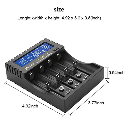 Cargador Cargador de batería Pantalla LCD Cargador de batería Universal para baterías Li-Ion 18650 Baterías Li-Ion/IMR/INR/ICR / LiFePO4