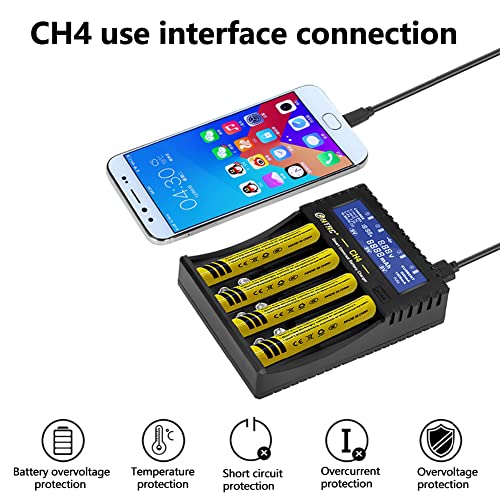 Cargador Cargador de batería Pantalla LCD Cargador de batería Universal para baterías Li-Ion 18650 Baterías Li-Ion/IMR/INR/ICR / LiFePO4