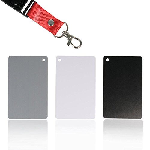 Carta de gris neutro para el balance de blancos - 18% gris - 5.5 x 8.3 cm - 3 Tarjetas impermeables tabla tarjeta - Adaptout marca francesa