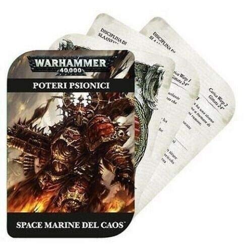 Cartas de juego WARHAMMER 40,000 43-02-02 POTERI PSIONICI Space Marine del Caos Card