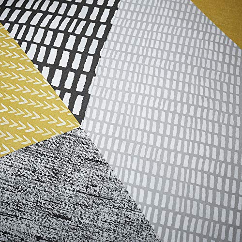 Catherine Lansfield Larsson Geo Easy Care - Juego de Funda de edredón para Cama tamaño King, Color Ocre