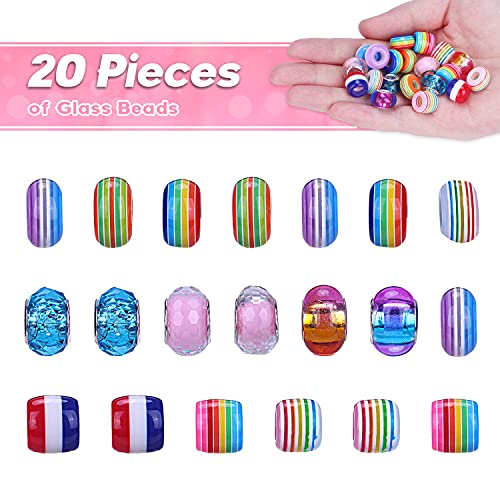 CGBOOM Juego de pulseras de abalorios, para hacer tú mismo, para niñas, joyas para manualidades, regalo de Navidad, regalo para niñas, 5 6 7 8 9 10 11 12 13 años