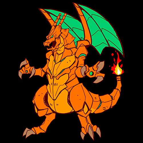 Chameleon Store - Camiseta Mecha Fire, Negro , M