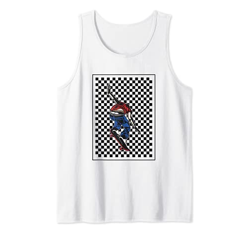 Checker Pattern Checkerboard Skater Patineta adolescente Camiseta sin Mangas