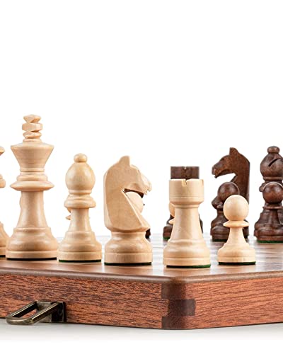 Chess Board Portable Large Chess Games Folding Wooden Premium Set Family Table GamePieces