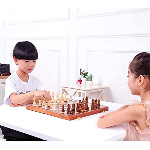ChessSet Gift Wooden Chess Foldable Chess Board with Portable Chess Board Chess Set Premium Walnut Chess Set (39CM)