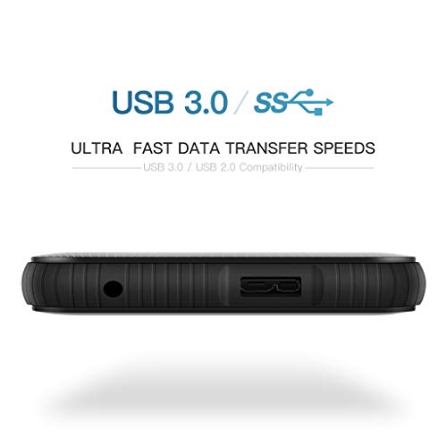 CIRAGO 250GB Disco Duro Externo Portátil Resistente a los Golpes, 2.5 Inch USB 3.0, para PC, Mac, MacBook, Chromebook, Xbox, PS4 (Negro)