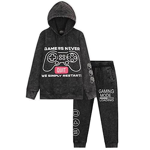 CityComfort Chandal Niño Conjunto con Sudadera con Capucha y Pantalon Chandal (13-14 Años, Antracita)