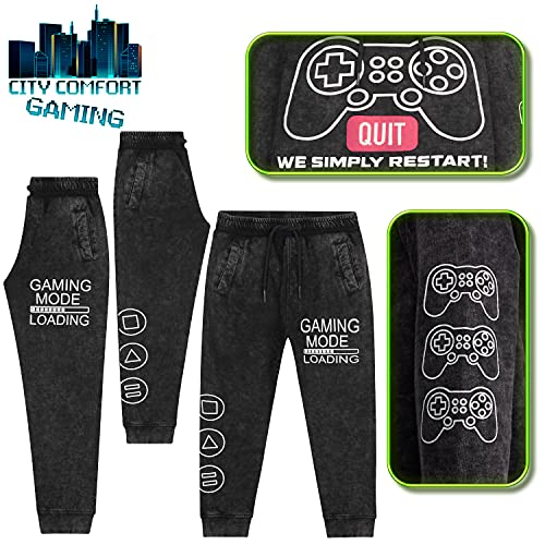 CityComfort Chandal Niño Conjunto con Sudadera con Capucha y Pantalon Chandal (13-14 Años, Antracita)