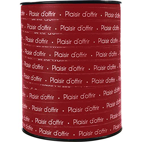 Clairefontaine 602106C - Une bobine de Ruban Bolduc Plaisir d'offrir - 250 m x 10 mm - Rouge - Ruban décoratif cadeau, DIY