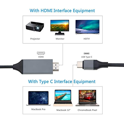 Clong01 Duradero 4K 30Hz Tipo C a USB HDMI C Cable convertidor de HDMI USB 3.1 de Alta definición Extender Adaptador for Macbook for Samsung S8 mayorista para BLU-Ray/TV Box/HDTV