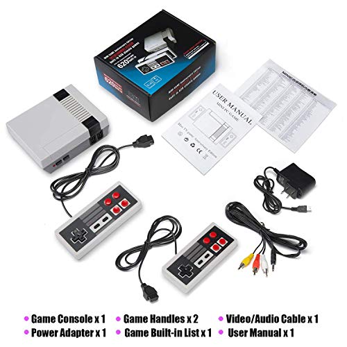 Consola de videojuegos retro clásica mini consolas de videojuegos con 620 juegos para juegos NES Handdle Gaming - salida AV (no OEM)