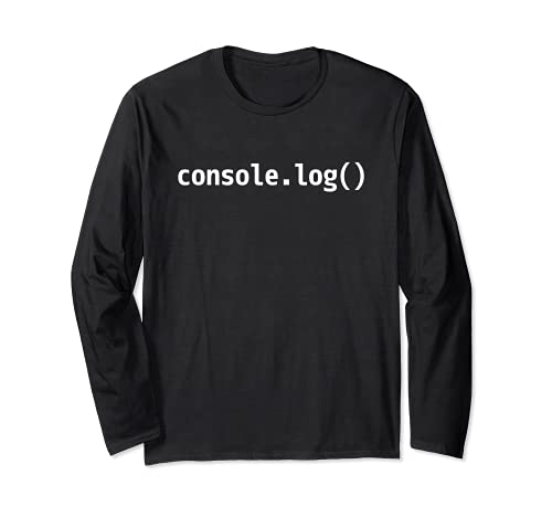 console.log() - JavaScript/Desarrollador Web Diseño de Texto Blanco Manga Larga