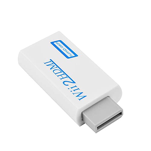 Convertidor Wii 2 a HDMI portátil, 720p / 1080P Salida de Alta Definición Adaptador de Audio y Video Plug & Play para Computadora Altavoz / Auricular
