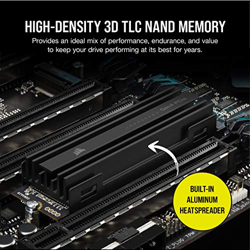 Corsair MP600 Pro SSD 1TB Disco Estado sólido, M.2 2280, NVMe, PCIe Gen. 4 x4, TLC NAND Alta Densidad, Velocidad de Lectura hasta 7.000 MB/s, Disipador de Calor de Aluminio