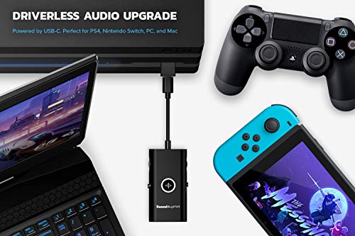 Creative Sound Blaster G3 Amplificador USB-C DAC para Consolas de Juegos PS4, Nintendo Switch, con GameVoice Mix (Equilibrio de Audio para Juegos/Chat), Control del Micrófono/Volumen y Control