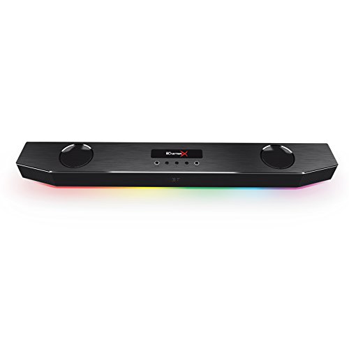 Creative Sound BlasterX Katana - Barra de sonido para juegos multicanal (Bluetooth, AUX-In, Headset out, Mic-in, Entrada óptica; USB para PC, PS4, PS4 Pro e PS4 Slim) color negro