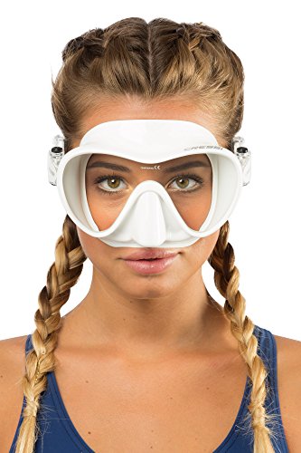 Cressi F1 Mask Máscara Monocristal Tecnología Frameless, Unisex, Blanco, L