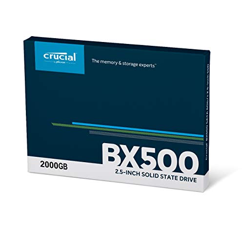 Crucial BX500 2 TB CT2000BX500SSD1 Unidad interna de estado sólido, hasta 540 MB/s (3D NAND, SATA, 2.5 Pulgadas)