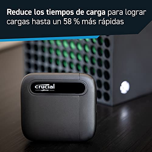 Crucial X6 1 TB SSD portátil – de hasta 540 MB/s – USB 3.2 – USB-C - CT1000X6SSD9 Unidad de estado sólido externa + USB-C to USB-A Adapter – CTUSBCFUSBAMAD