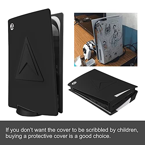 Cubierta Antipolvo+Cubierta del Controlador para PS5,Cubierta de Silicona para Disco Playstation 5,Accesorios para PS5,Protectora Impermeable Antiarañazos Antigolpes (Negro)