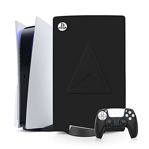 Cubierta Antipolvo+Cubierta del Controlador para PS5,Cubierta de Silicona para Disco Playstation 5,Accesorios para PS5,Protectora Impermeable Antiarañazos Antigolpes (Negro)