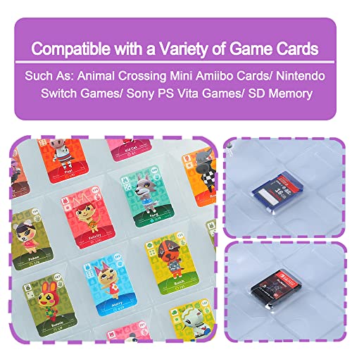 D DACCKIT Carpeta de 300 bolsillos compatible con cartuchos de juegos Nintendo Switch, juegos PS Vita y tarjetas de memoria SD (morado)