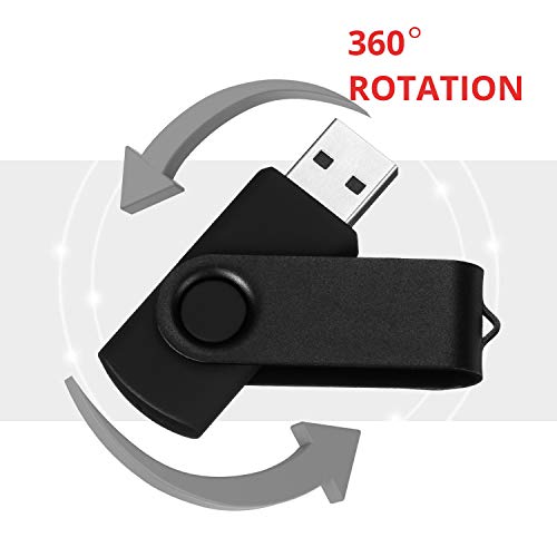 DataOcean 32GB Memorias USB 4 Piezas PenDrives Giratoria Pen Drive 32 GB Unidad Flash USB 2.0(4 Colores Mezclados: Negro Rojo Amarillo Plata)