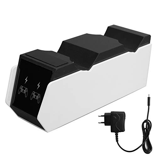 DAUERHAFT Estación de Carga de Carga rápida para PS5 Operación Simple con luz indicadora LED Cargador de Controlador Dual portátil para PS5(European Standard (100-240v))