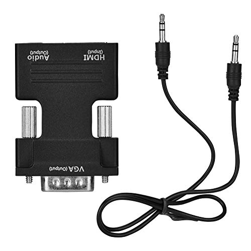 DEWIN Adaptador Convertidor,1080P HDMI Hembra a VGA Macho con Adaptador Convertidor de Salida de Audio para PC DV Tablet