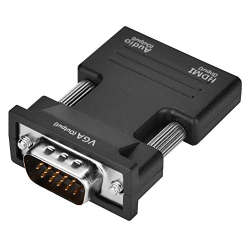 DEWIN Adaptador Convertidor,1080P HDMI Hembra a VGA Macho con Adaptador Convertidor de Salida de Audio para PC DV Tablet