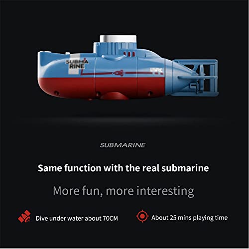 DFERGX Mini Submarino RC para Niños, Mini RC Eléctrico Remo Eléctrico Modelo Náutico Juguetes Barco De Control Remoto Juguete De Buceo Impermeable para Niños Y Niñas