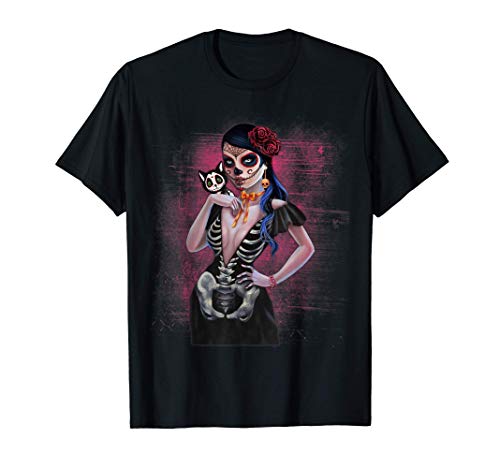 Día de los Muertos La Catrina Day of the Dead Sugar Skull Camiseta