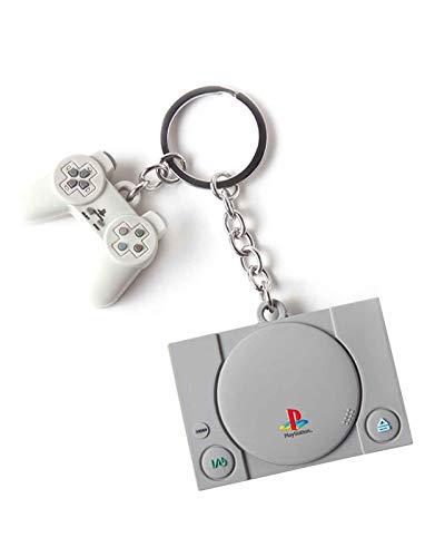 Difuzed PlayStation - Consola y controlador 3D llavero de goma